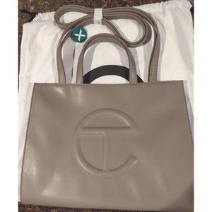 NEW Authentic Telfar Medium Bag Tote Purse With Dust Bag Grey Telfar Bag